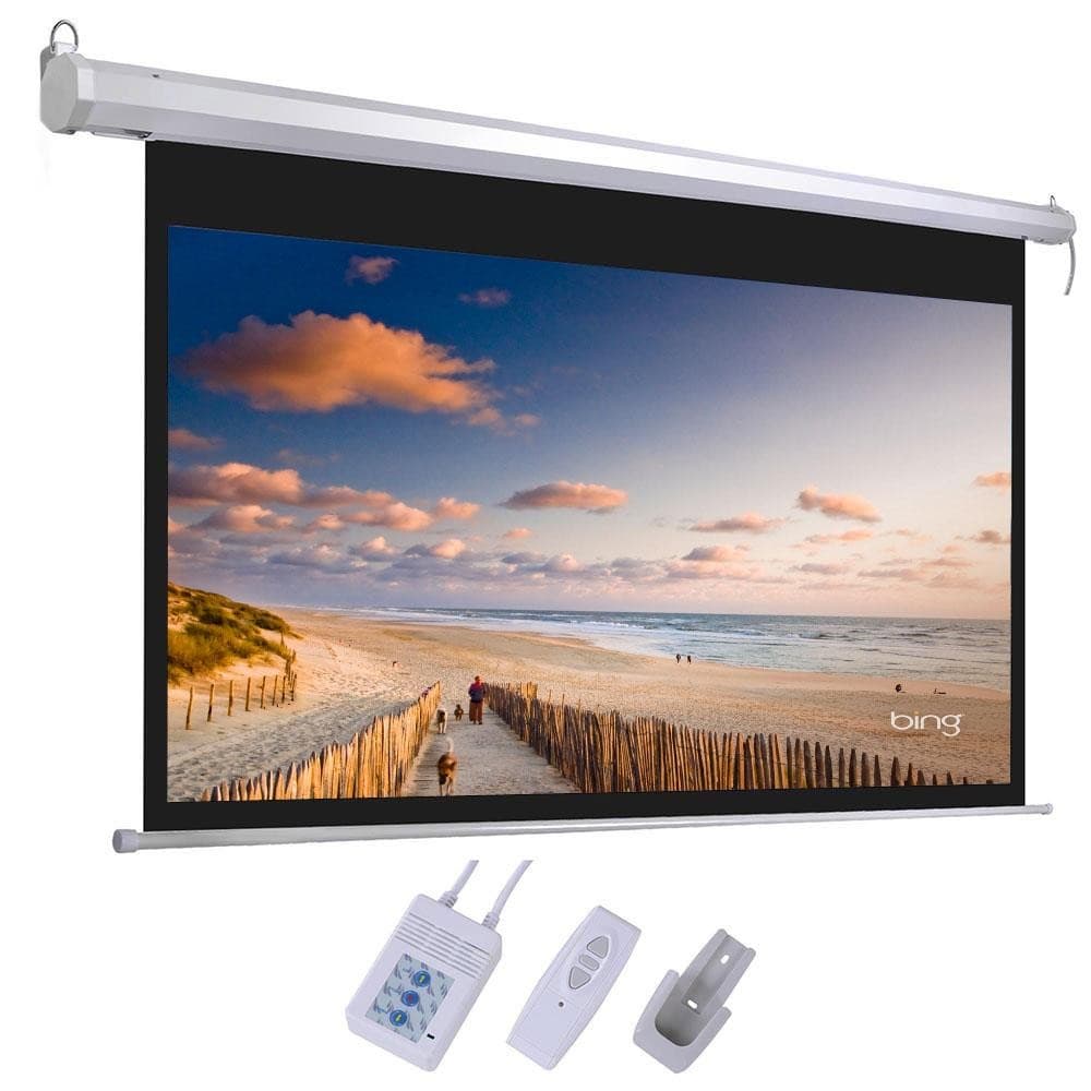 HD 92" 16:9 Material Foldable Electric Motorized Projector Screen + Remote