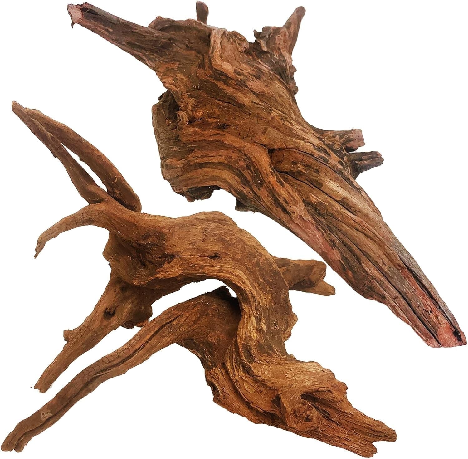 Natural Large Aquarium Driftwood 2 PCS 15"-19" for Fish Tank & Terrarium