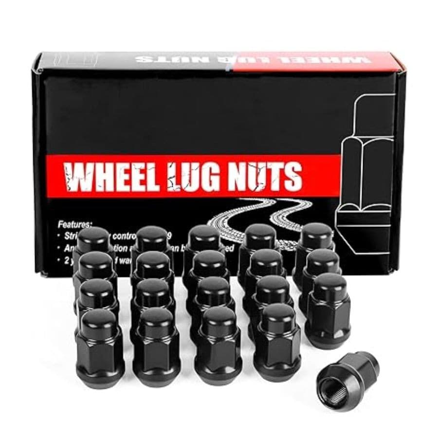 M12x1.5 Lug Nuts Set, 1.4 inch Tall Acorn Bulge Aftermarket Wheel Lug Black