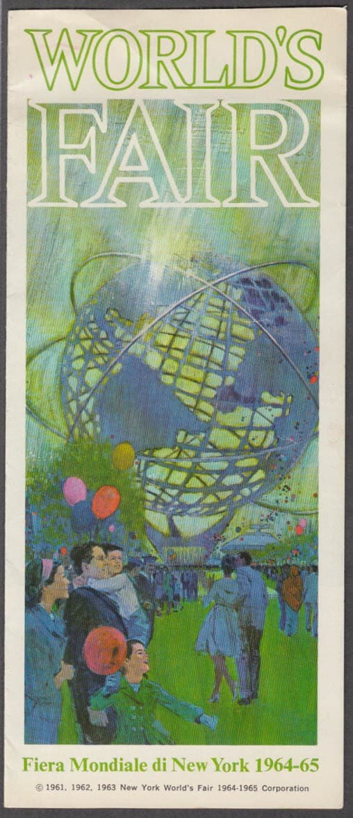 1964 New York World's Fair pre-opening folder in Italian 1963