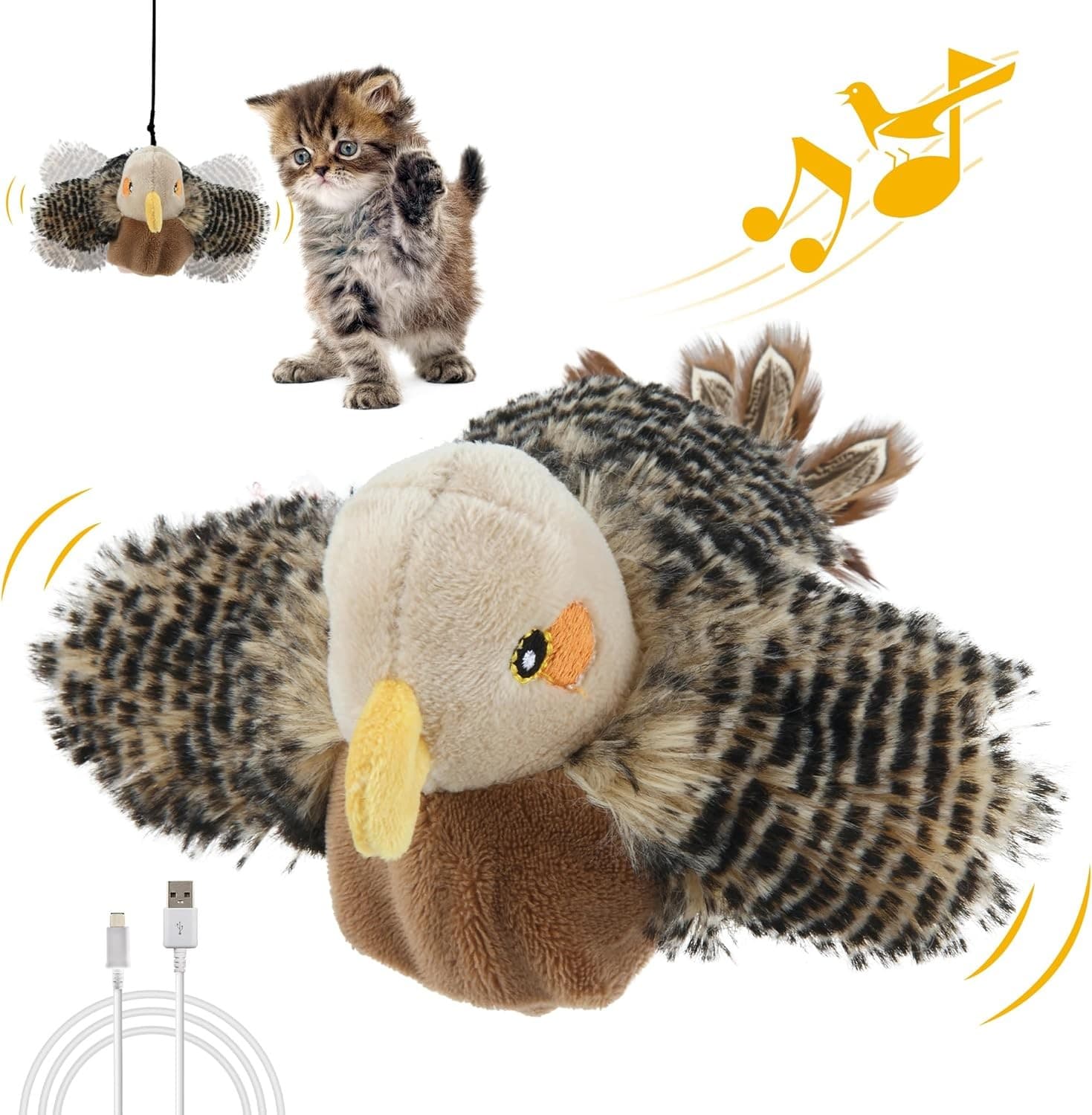 Gigwi Interactive Cat Toys for Indoor Cats, Flapping, Flapping bird