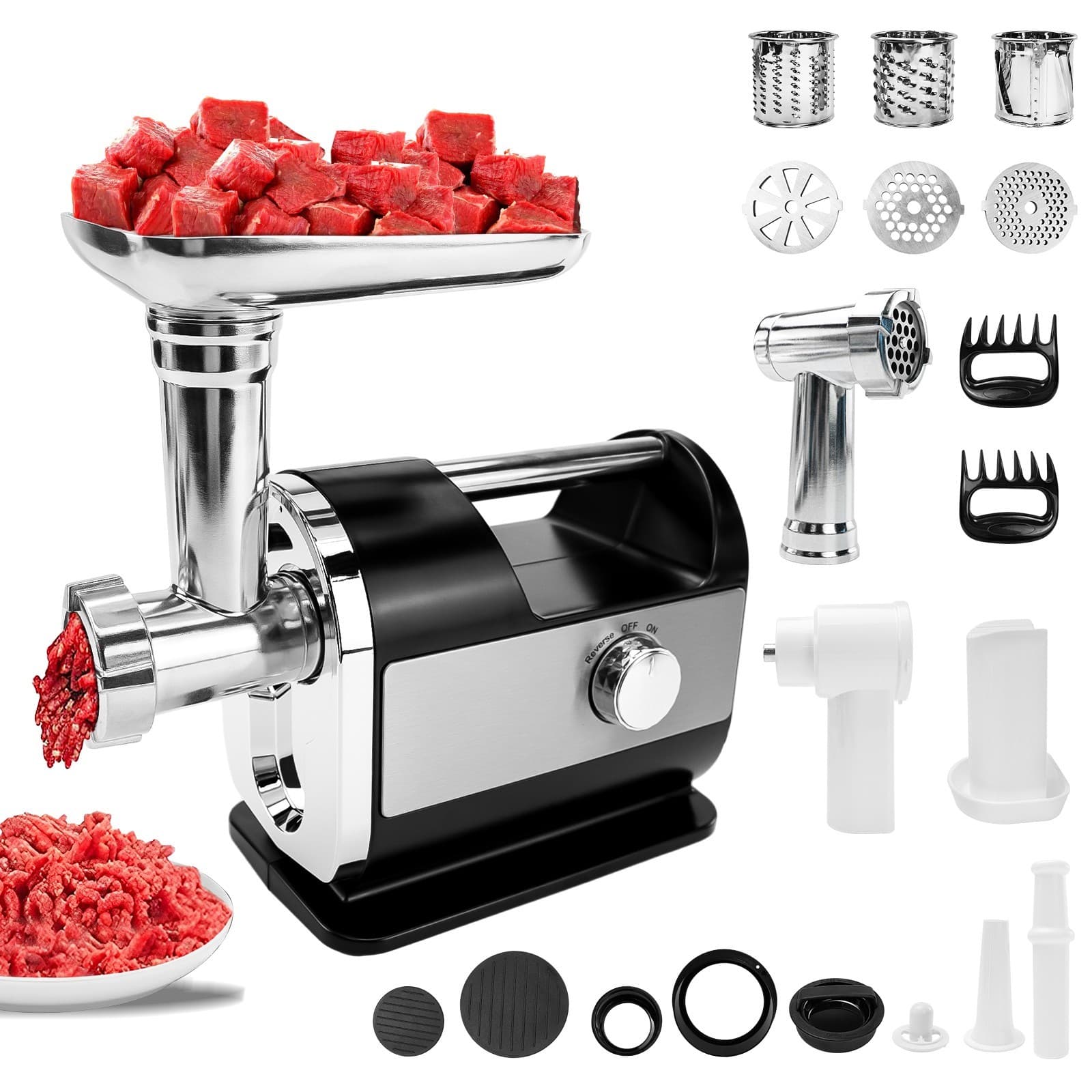 3200W Electric Meat Grinder Heavy Duty Commercial Sausage Maker Mincer Stuffer