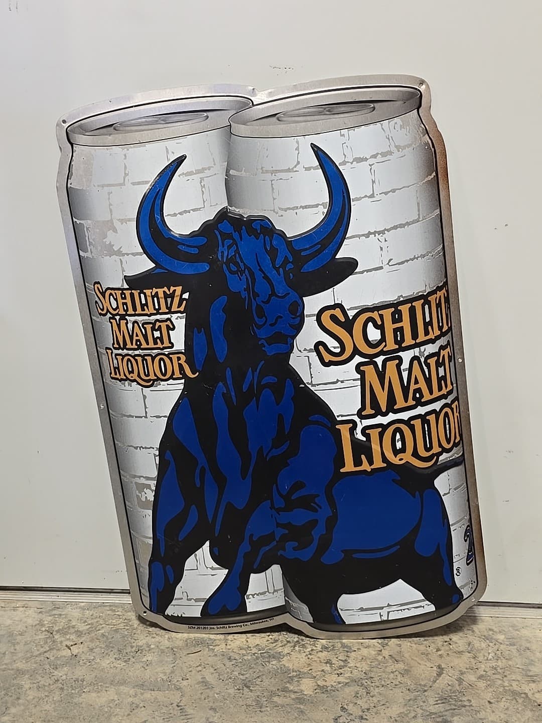 Schlitz Malt Liquor Bull Metal Bar Sign - 21" x 31"