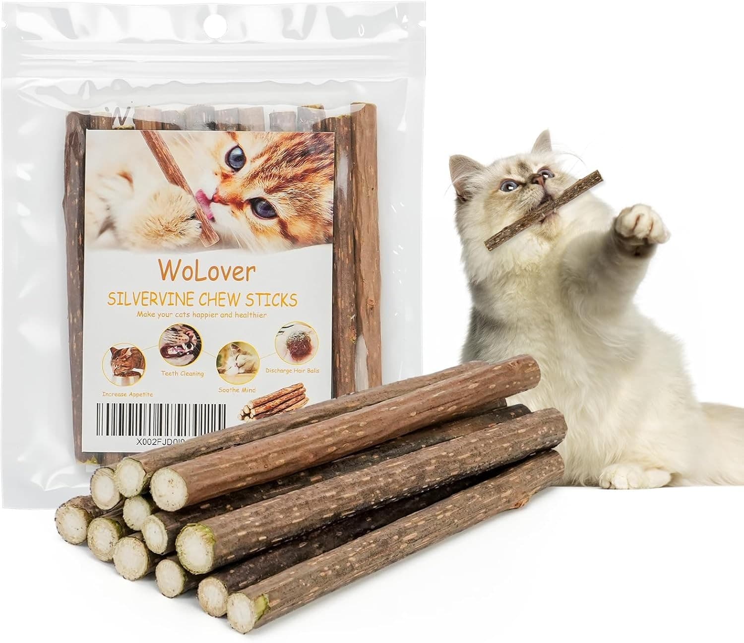 Silvervine Sticks for Cats, Natural Catnip Matatabi Chew 12 Count, Brown