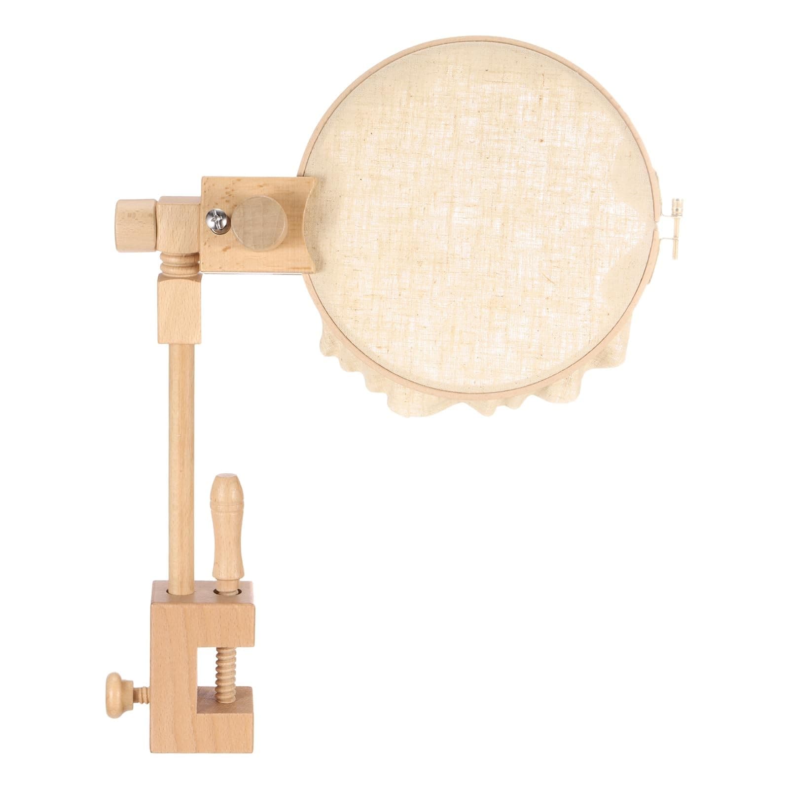 Embroidery Hoop Stand, Adjustable Rotated Beech Wood Cross Stitch Stand Holde...