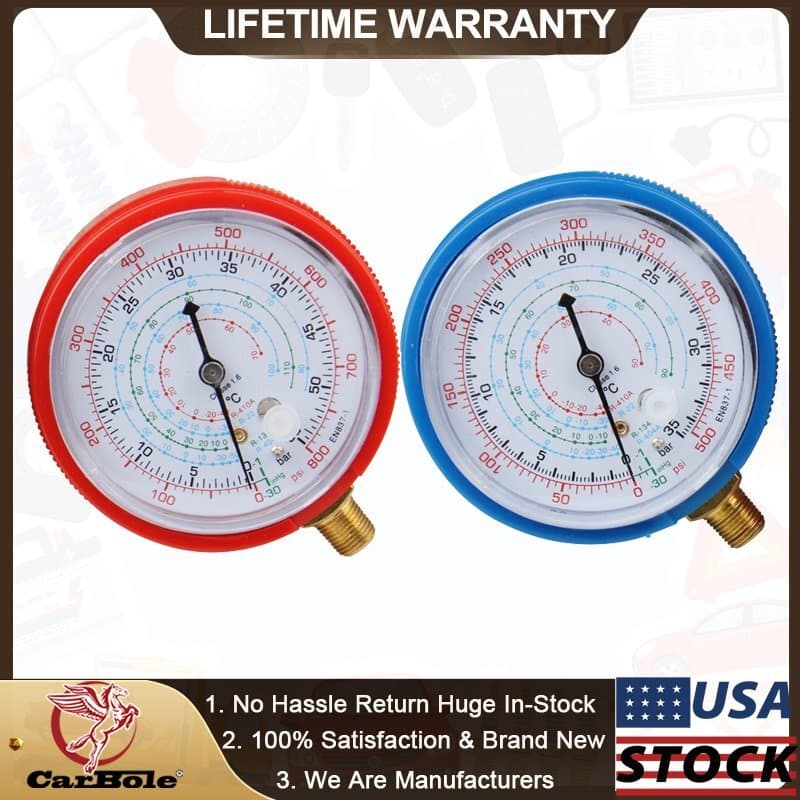 2pack NEW HVAC Air Conditioner Diagnostic Low and High Pressure Gauge PSI KPA US