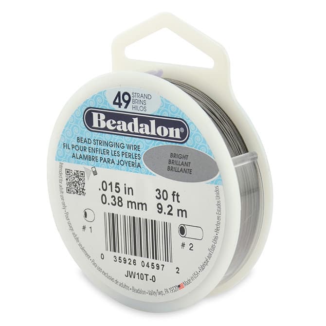Beadalon 49 Strand Beading Wire .015 30ft & 100ft Spools. 49 Strands Beadalon