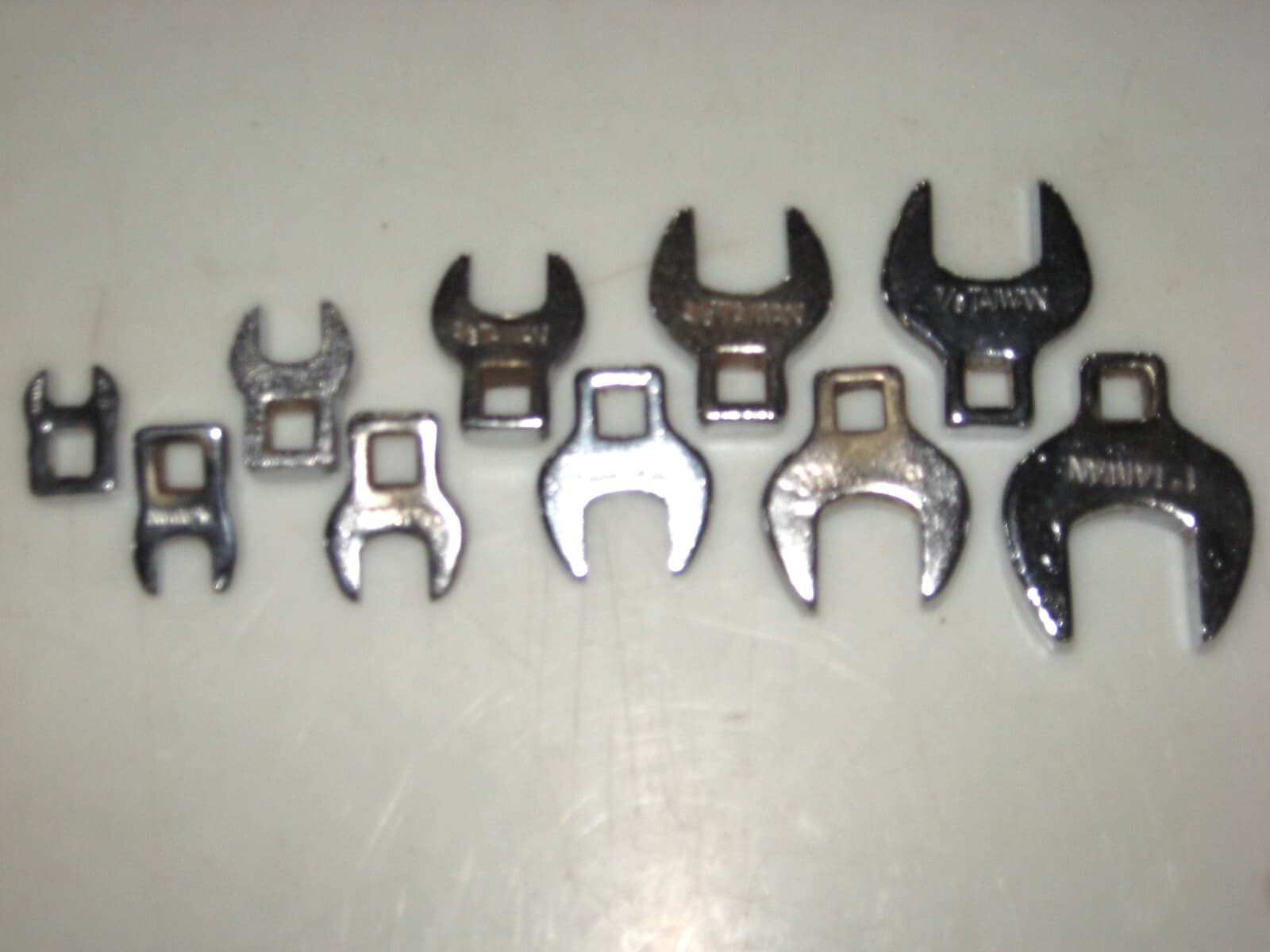 10-pc, 3/8" dr. CROWFOOT WRENCH SET (3/8" thru 1"), Taiwan