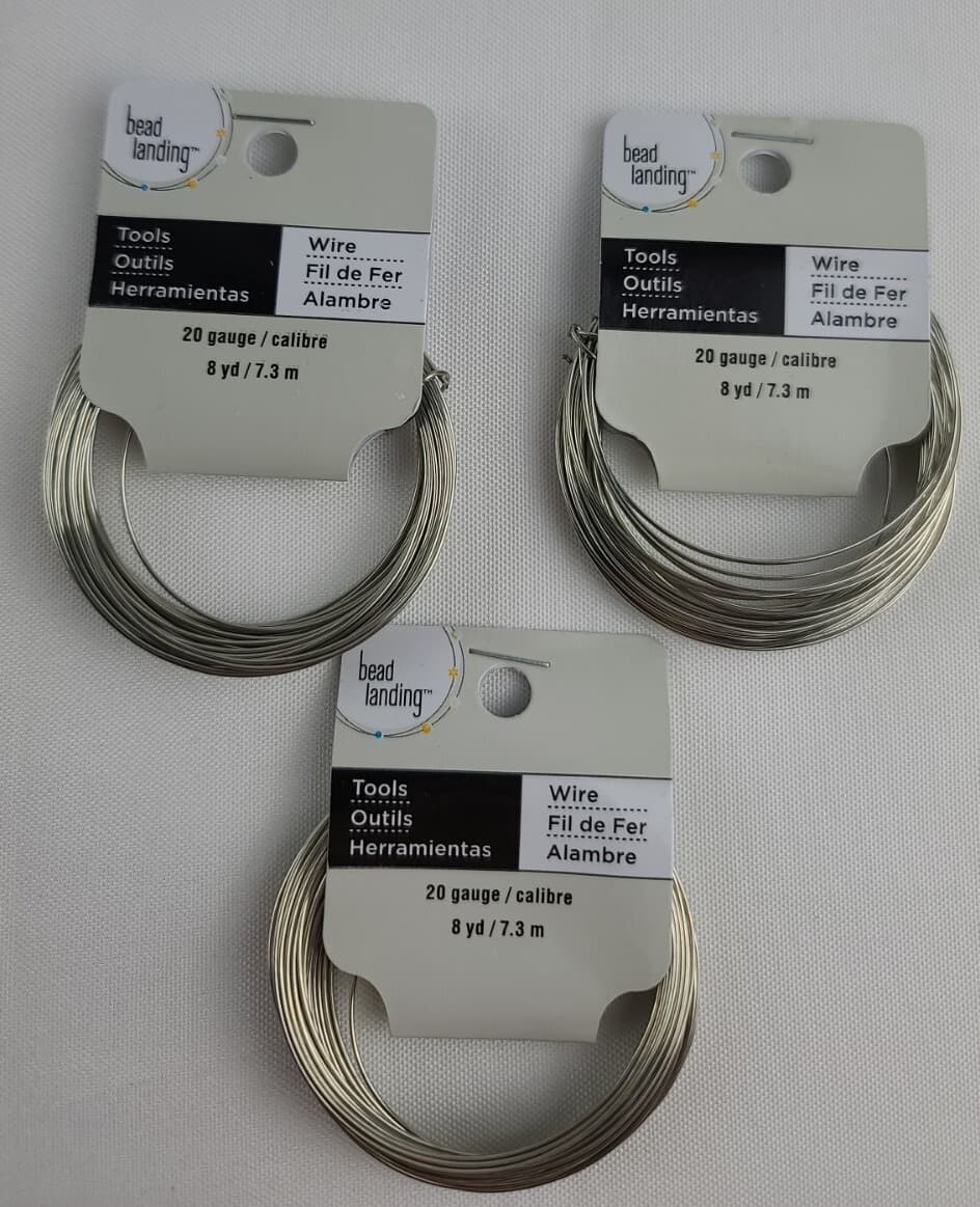 Brass Bead Landing 20 Gauge Silver (lot Of Three 8 Yard Rolls)