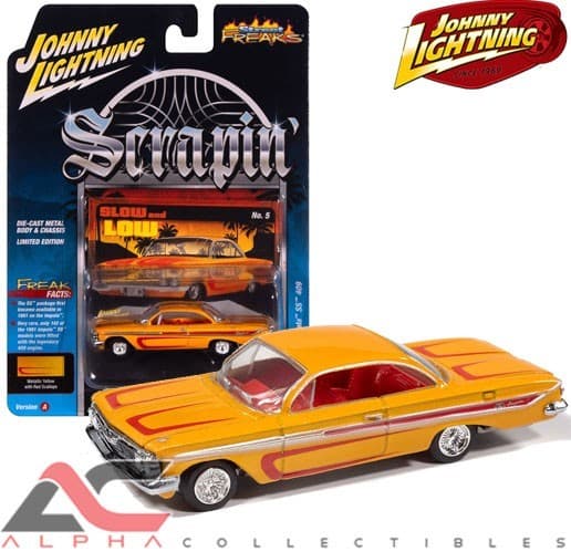 JOHNNY LIGHTNING 1:64 JLSP406A 1961 CHEVROLET IMPALA SS 409 (SCRAPIN') YELLOW