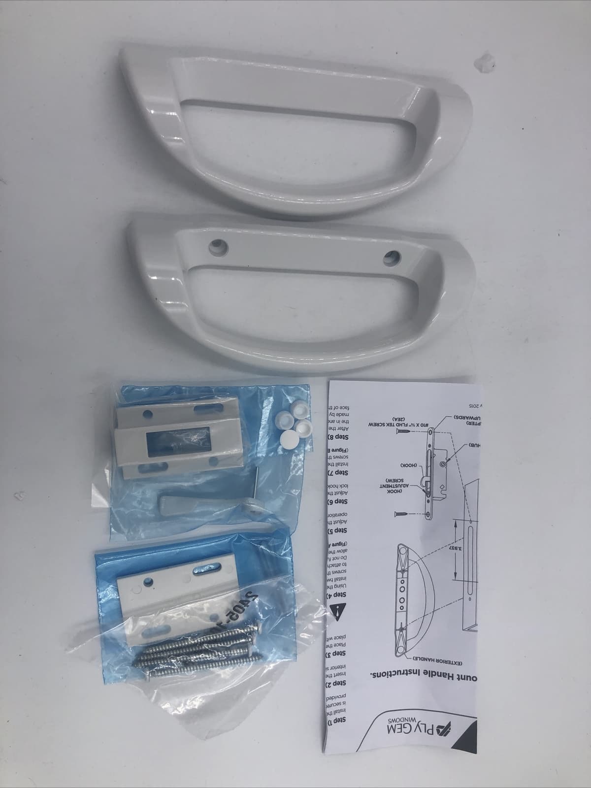 Sliding Glass Patio Door Handle Set Non-Keyed Bottom Lever 252891-WH, 2806-30SW