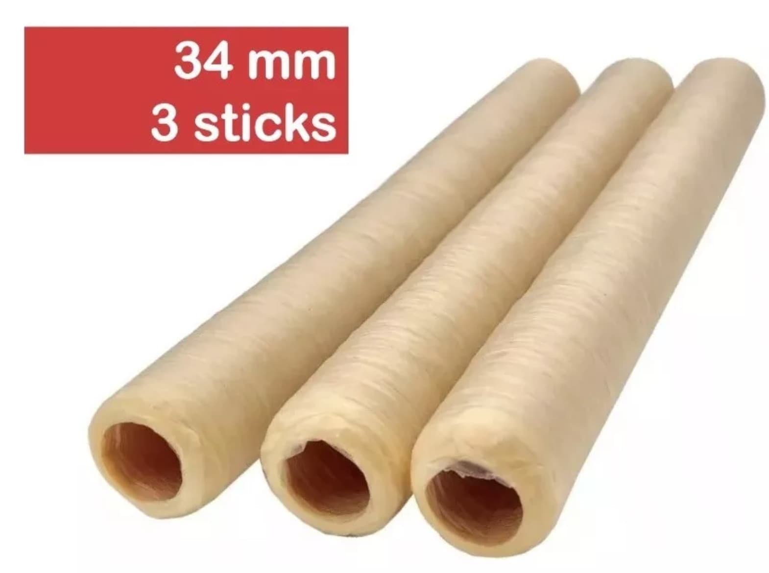 Collagen Casings Dry 34mm / 50ft Lenght for stuffing 62 Lb 270 sausages 3 sticks