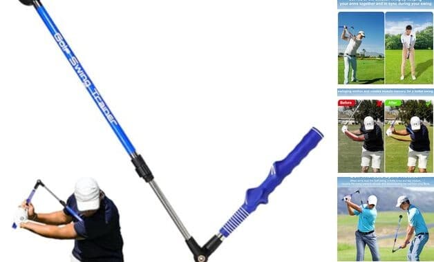 Golf Swing Trainer aid - Golf Training aid to Improve Hinge, Forearm BLUE