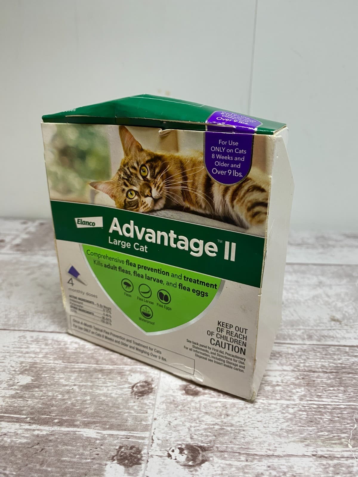 ADVANTAGE II LARGE CAT 4 COUNT KILLS FLEAS dented box