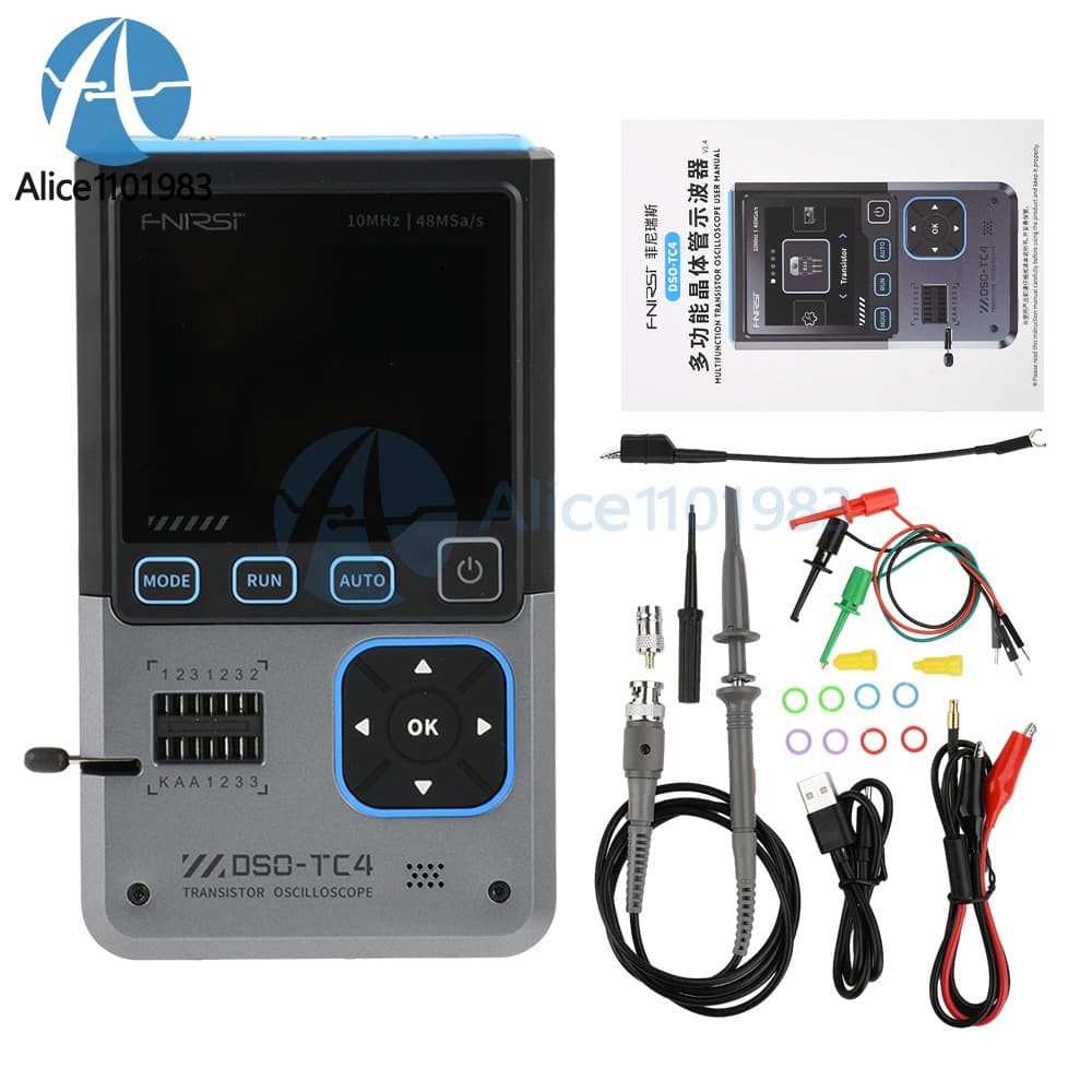DSO-TC4 Oscilloscope Transistor Tester Electronics Component Tester 10MHz 48Ms/s