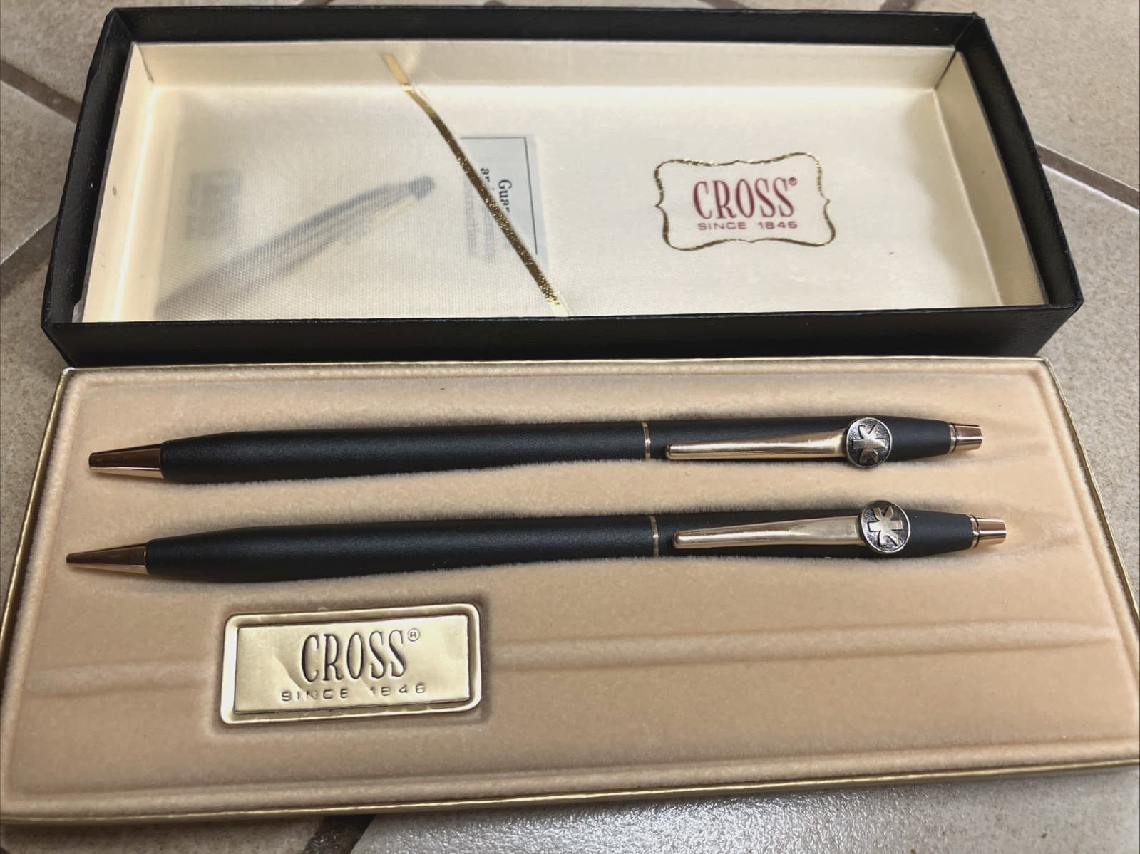CROSS CLASSIC MATTE BLACK 2501 PEN PENCIL SET ENSEMBLE WITH WARRANTY NEW IN BOX