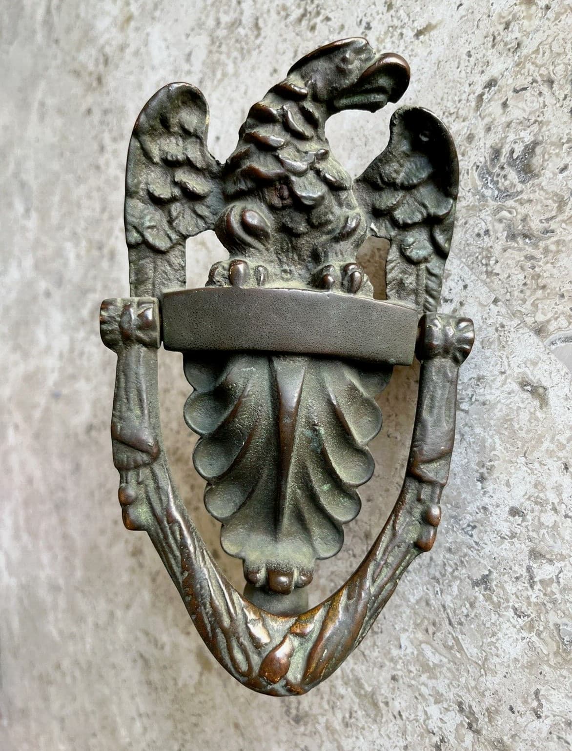 7" ANTIQUE c.1899 AMERICAN EAGLE ARCHITECTURAL SALVAGE DOORKNOCKER