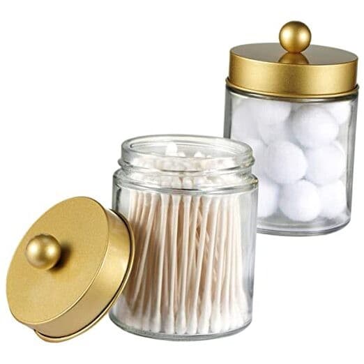 Apothecary Jars Bathroom Storage Organizer -Countertop Storage Organizer