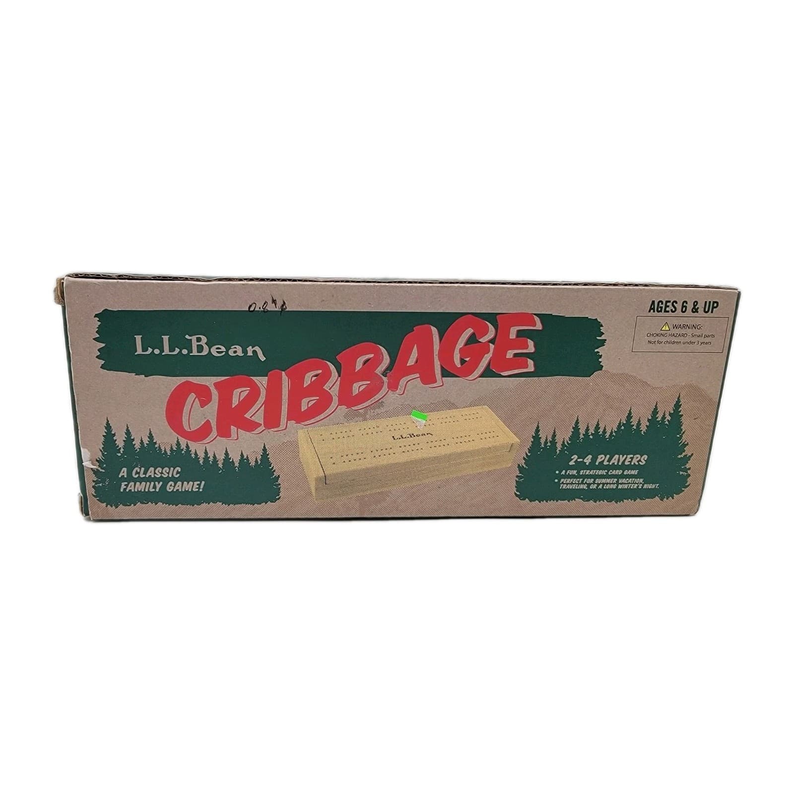 LL Bean Travel Cribbage Board Wooden with Pin Storage