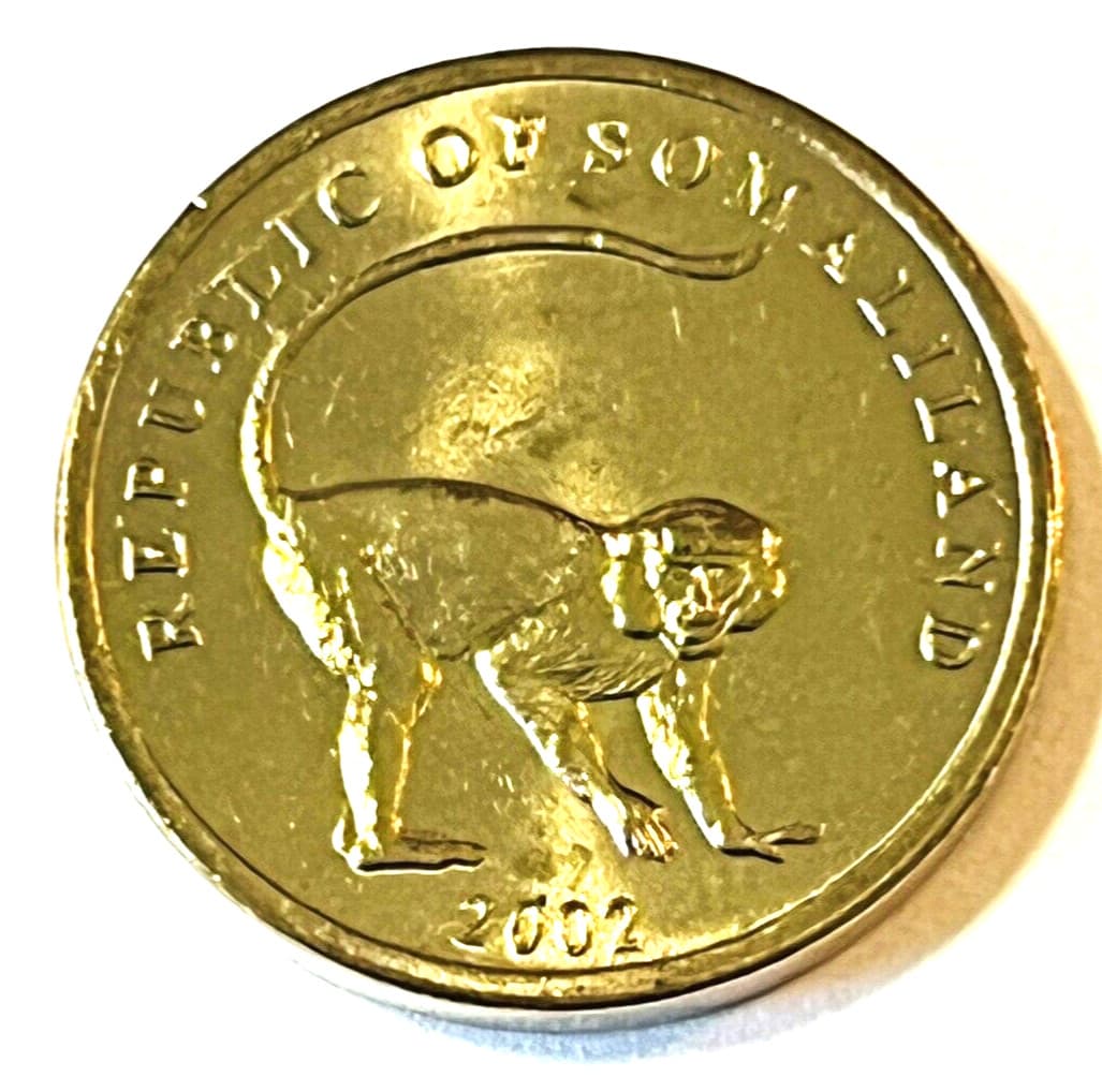 2002 Somaliland Coin 10 shillings Vervet Monkey Animal Jungle Wildlife