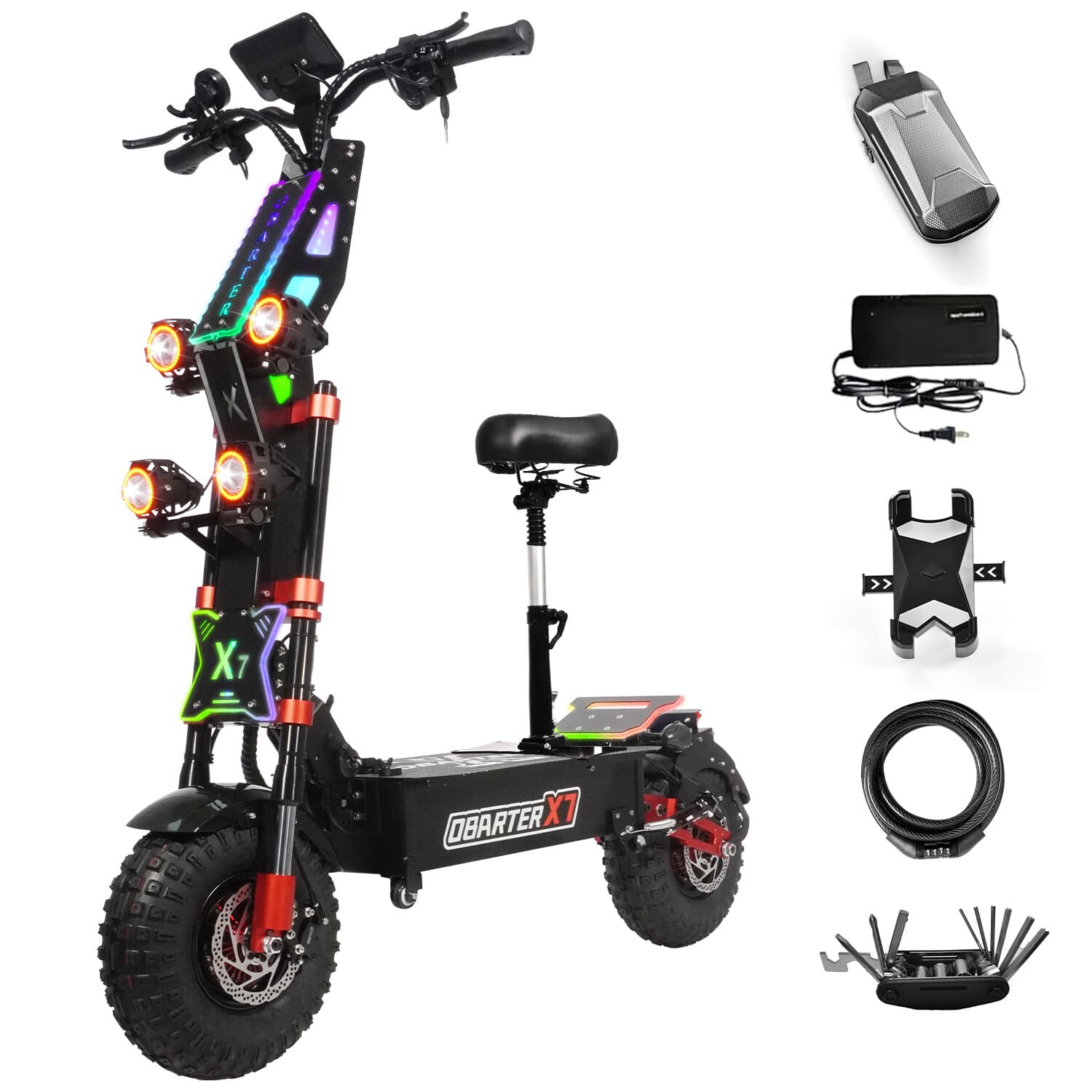 Adult Electric Scooter 55 Mph 14" Tires 90 Miles Range 8000W Motor 60V40AH Gift