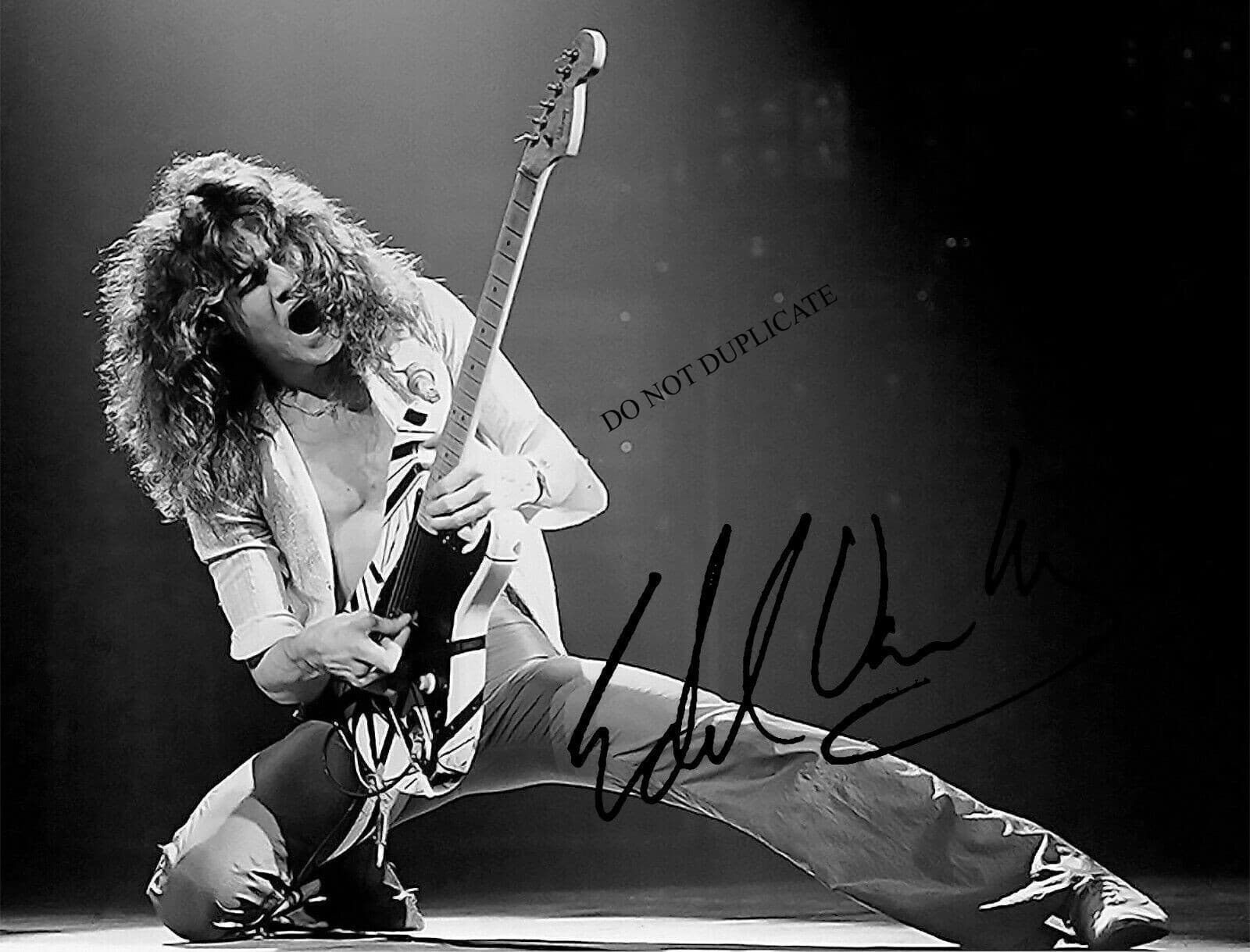 EDDIE VAN HALEN - 11 X 14 GLOSSY SIGNED PHOTO REPRINT