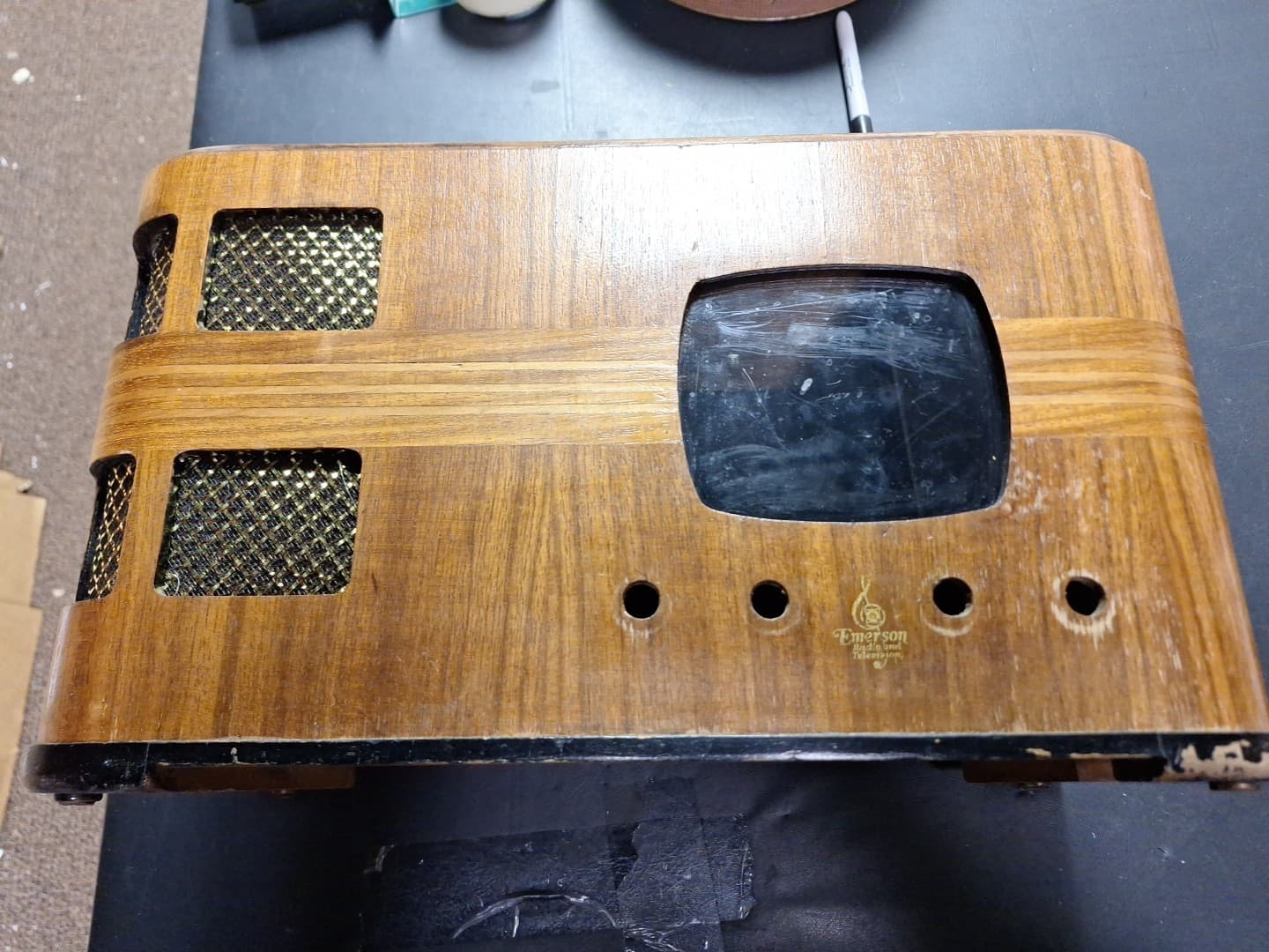 Vintage Antique Art Deco 1930’s Emerson Radio Z 160 Cabinet Only