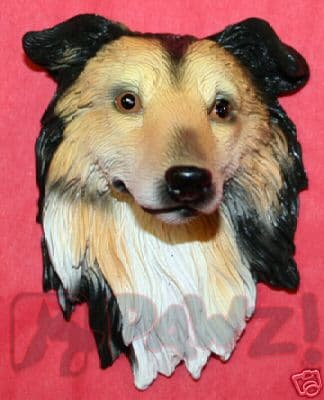 COLLIE Dog Head Fridge Soft Sculpture Magnet NEW