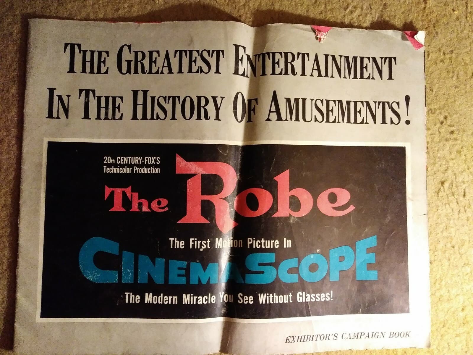 20th Century Fox campaign book "The Robe" Golden Age of Hollywood