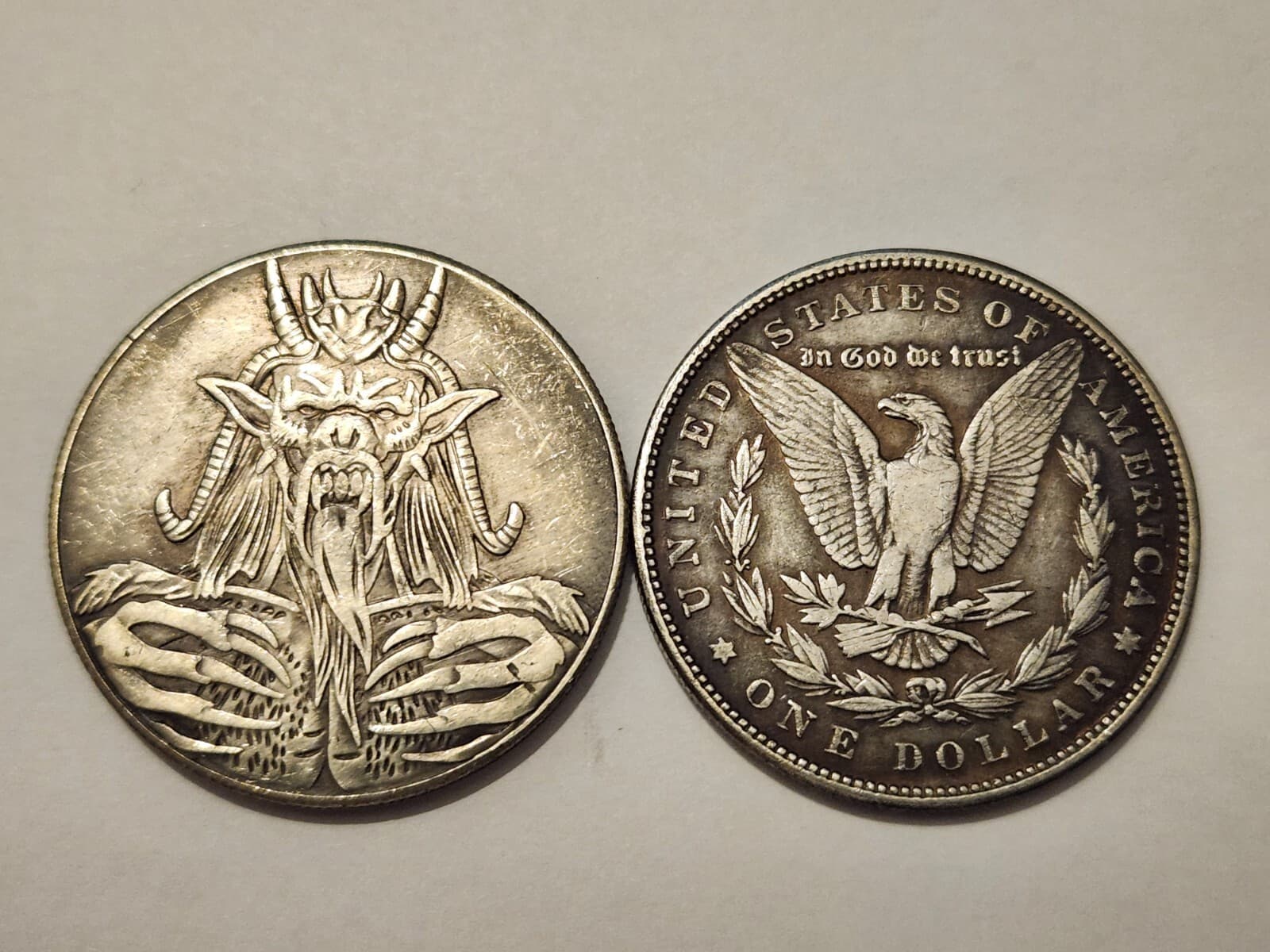 Hobo Nickel Style Morgan Dollar - Demon, Halloween