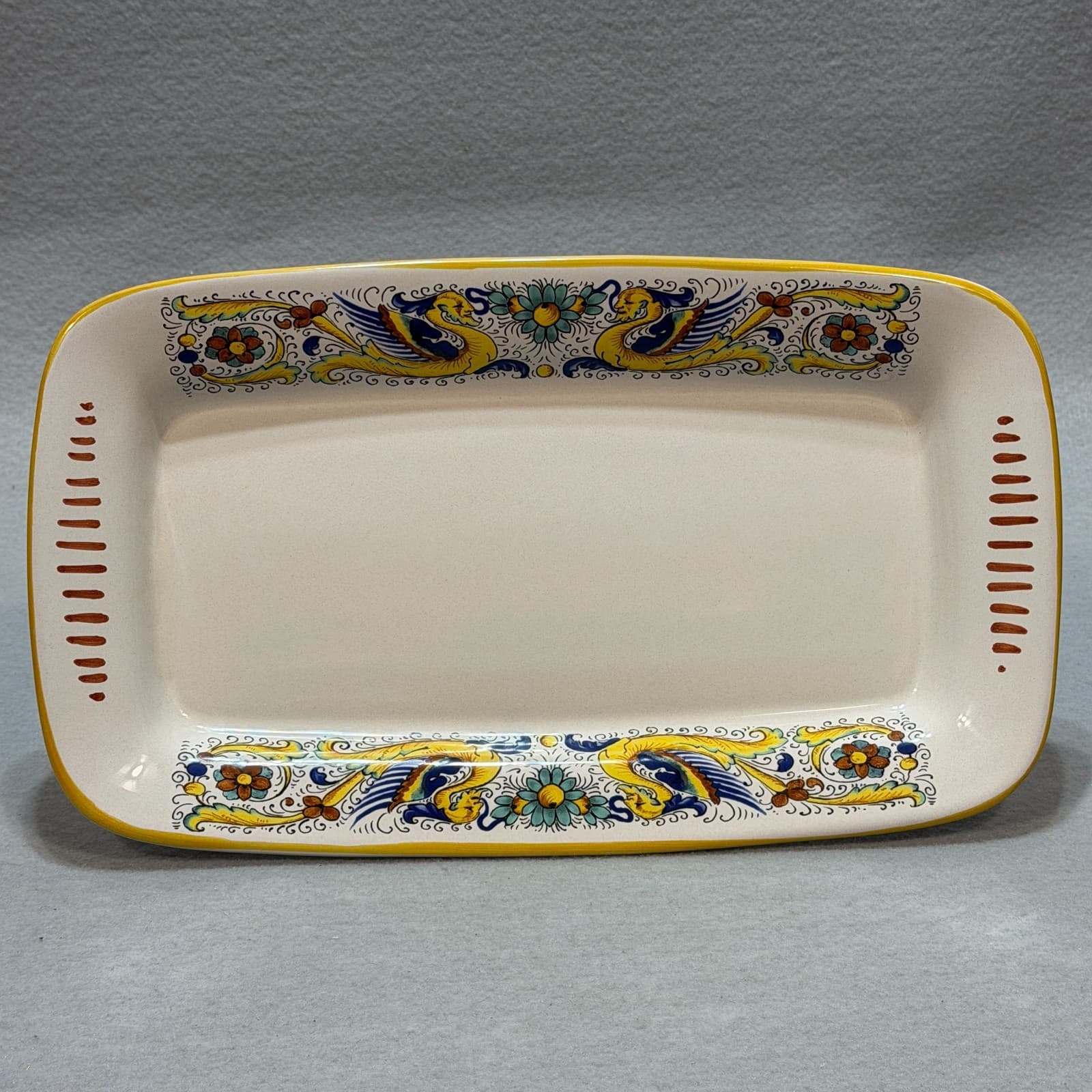 Ceramica Nova Deruta Italian Serving Platter Majolica Hand Painted Rectangular