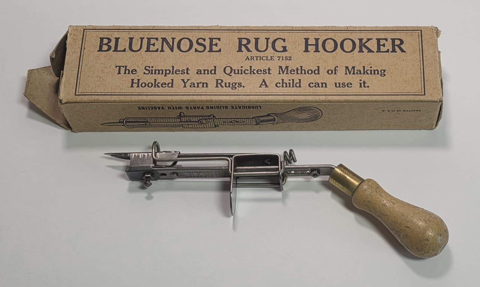 Vintage Bluenose Rug Hooker with Original Box