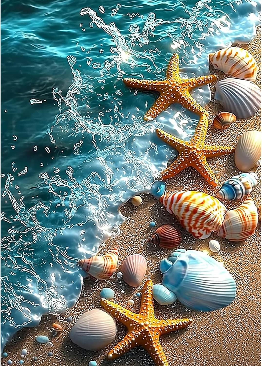 RICUVED Beach Diamond Art Kits for Adults, 5D Sea Painting