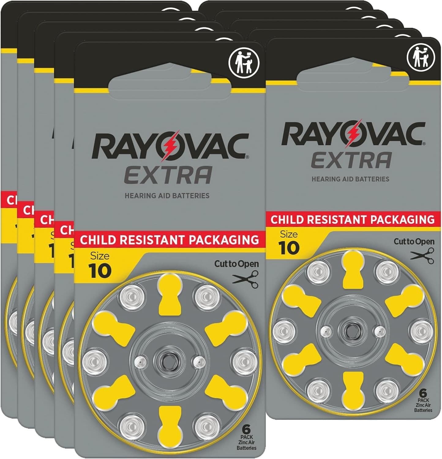 60 RAYOVAC EXTRA Advance Hearing AID Batteries SIZE 10 60 Batteries Exp 2027