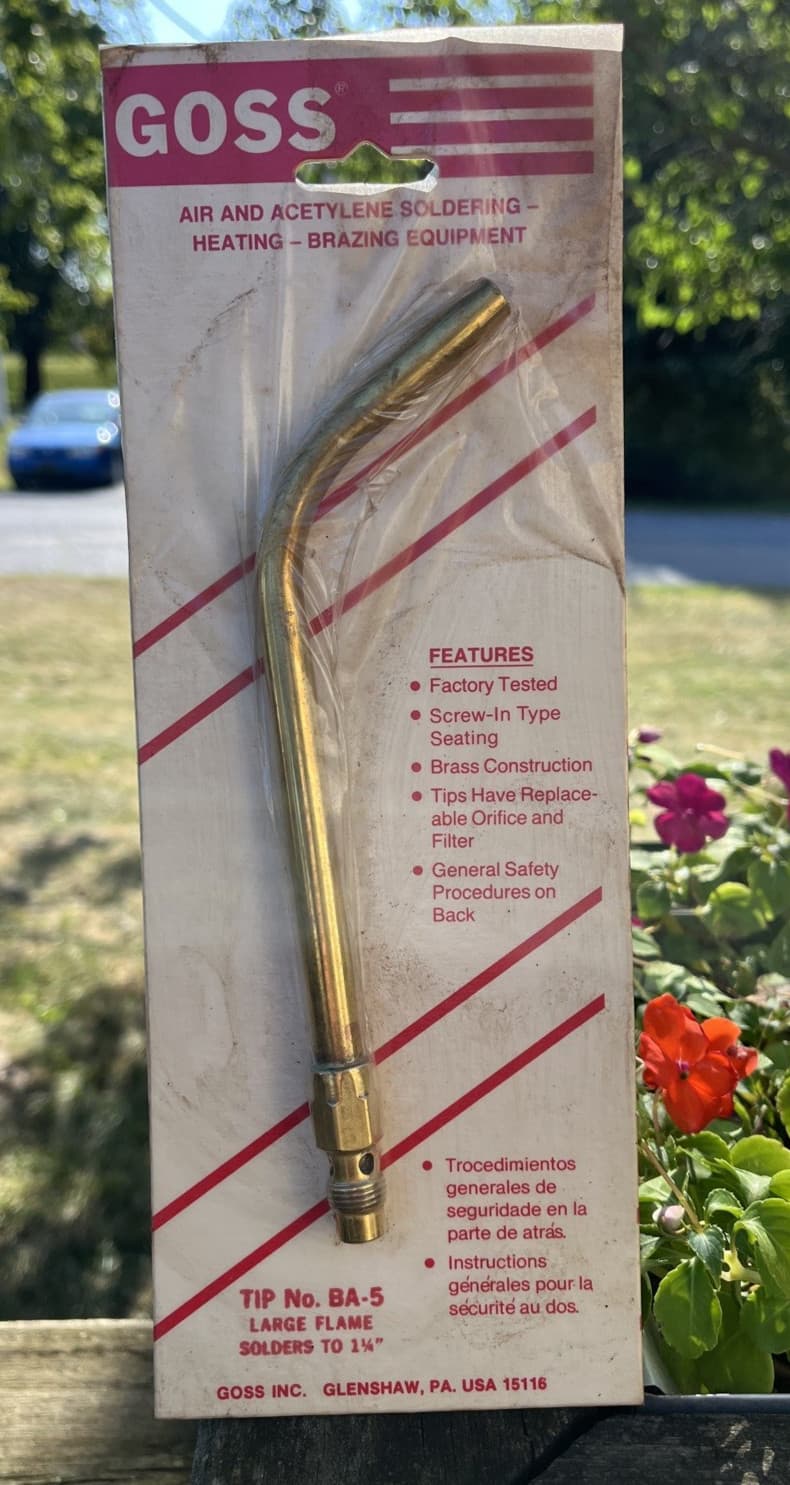 Goss #BA-5 Tip For Acetylene Brazing And Soldering "New Open Package"