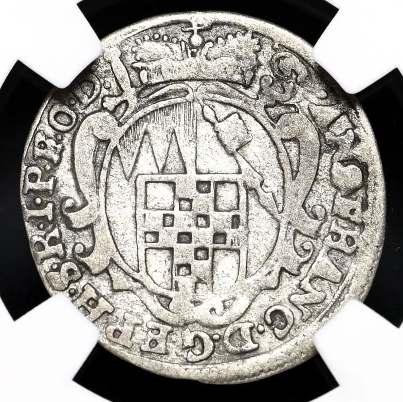 GERMANY 1747 AD Wurzburg. Silver Schilling 1S Medieval Bishop Rare Coin NGC VF30