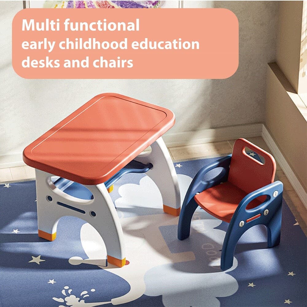 Early education learning plastic table and chair set for kids activity