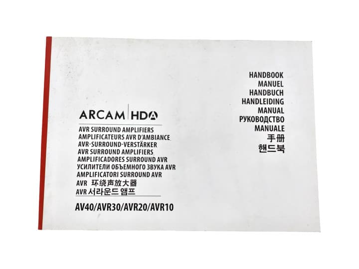 ARCAM HDA Receiver Surround Amplifiers Manual AV40/AVR30/AVR20/AVR10 - USED READ