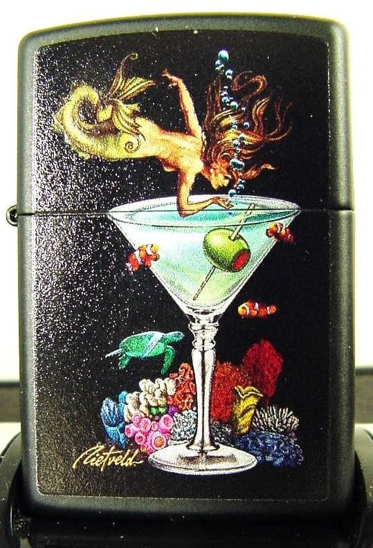 2021 MERMAID DIVING INTO MARTINI GLASS ZIPPO LIGHTER NEW & ZIPPO BOX