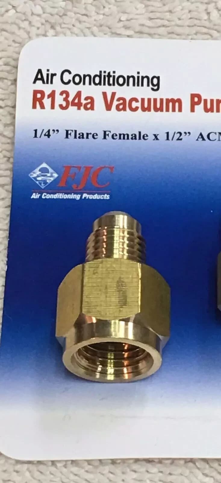 RI34a to RI2 Tank Vacuum Pump Adapter FJC Products, Brass FJC Part# 6015