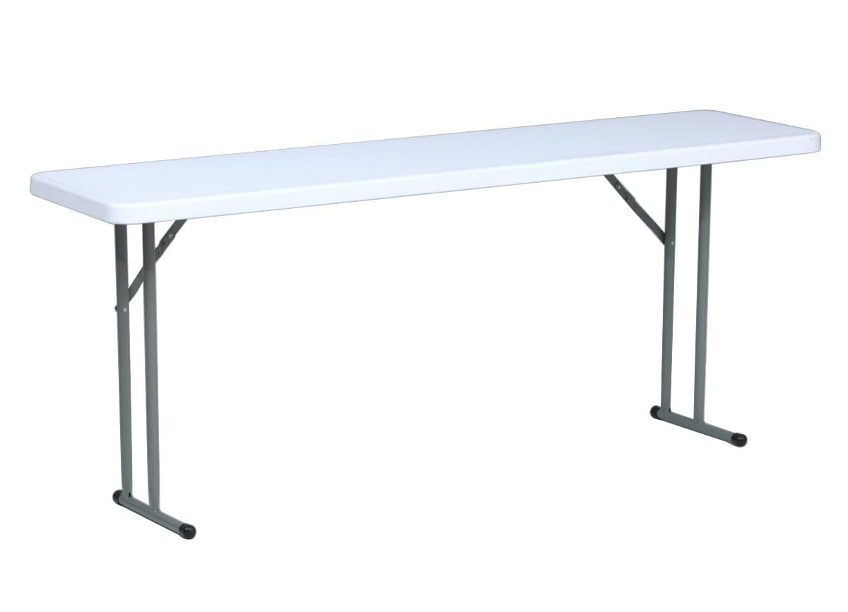 TentandTable Rectangle Seminar Plastic Table, White, 72 in