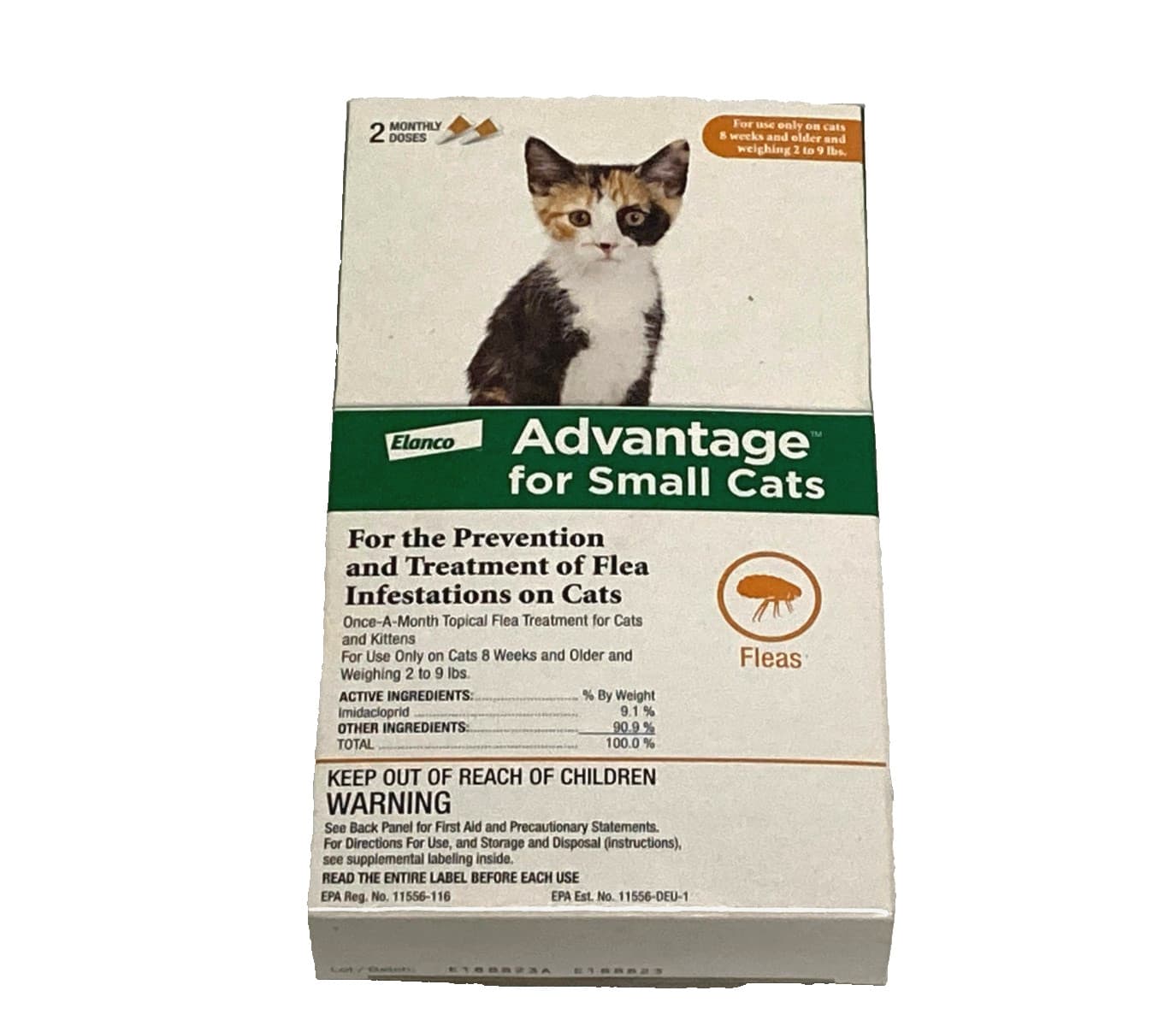 Advantage Small Cat Flea Prevention and Treatment, 5-9 lbs, 2 Monthly Doses