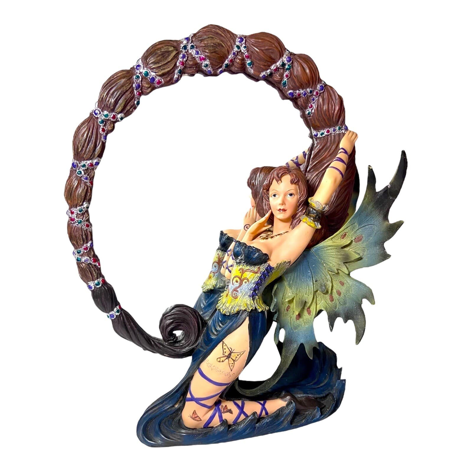 Nemesis Now Mystical Gothic Fairy Tattooed Sprite Mirror, Tabletop, Repaired