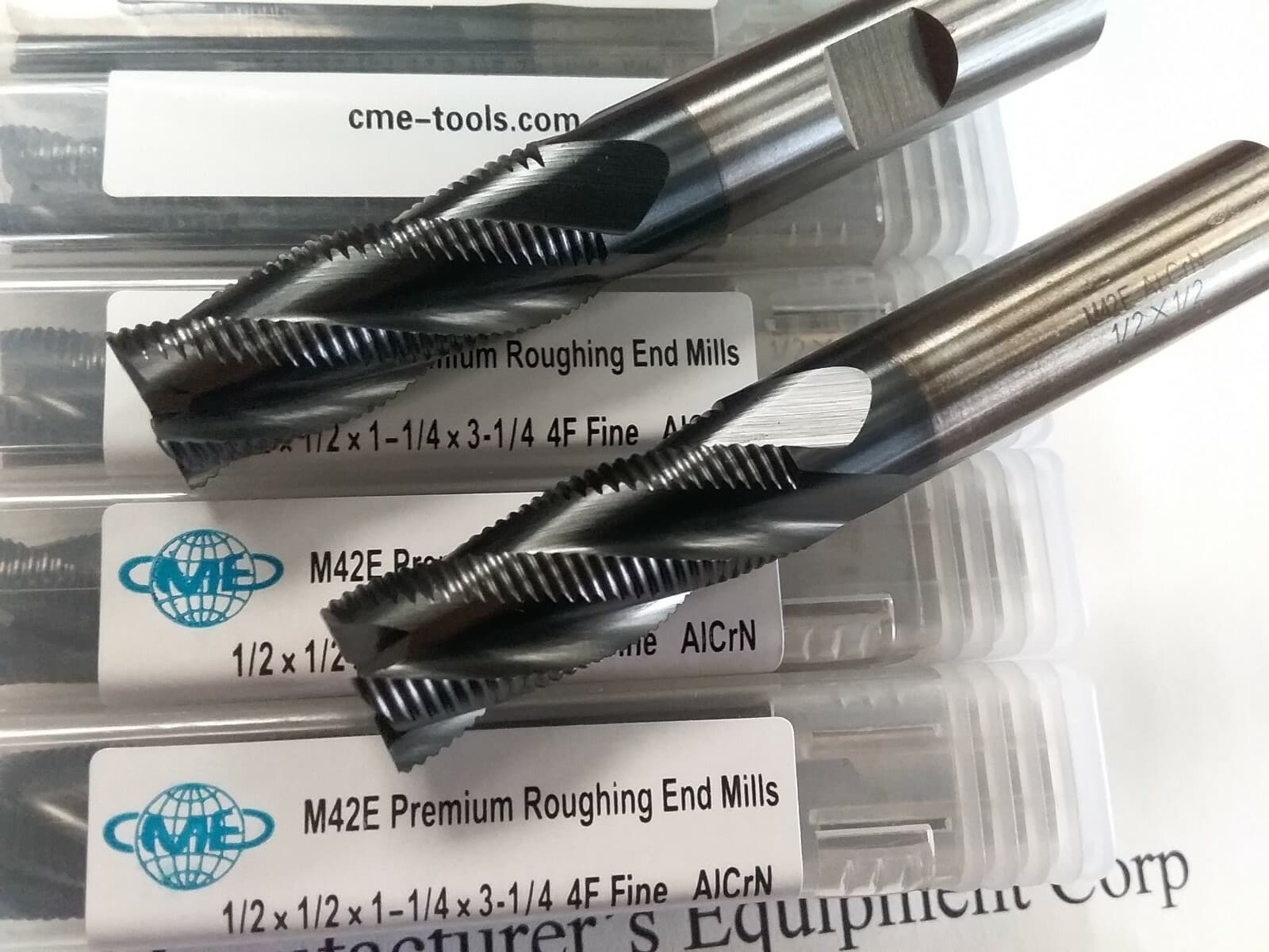 1/2" M42E cobalt roughing end mills Tialn coated Fine Pitch 10pcs per Order