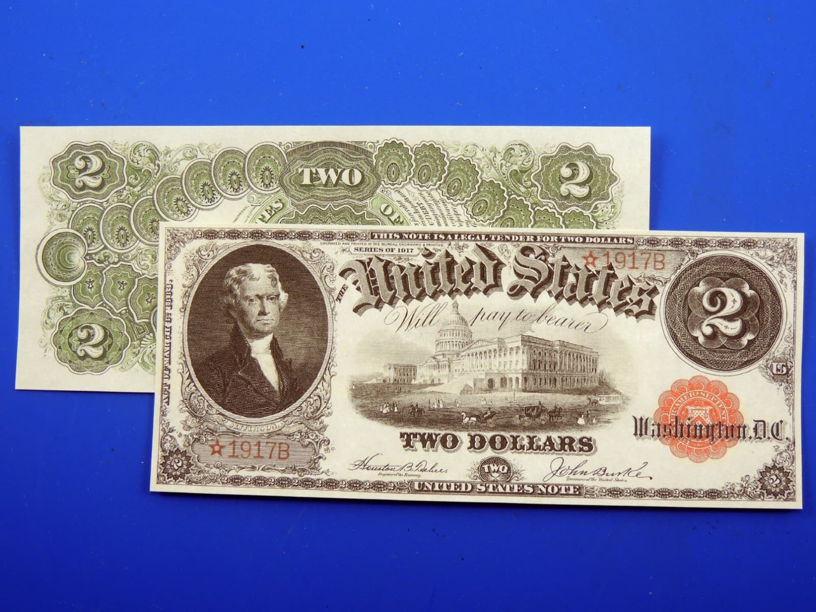 Reproduction $2 1917 Legal Tenter Note US Paper Money Currency Copy