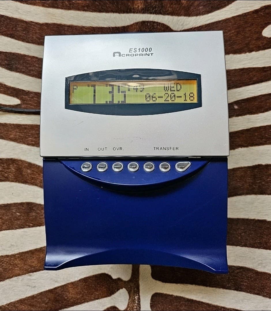 AcroPRINT ES1000 Totalizing Time Recorder Clock *No Key