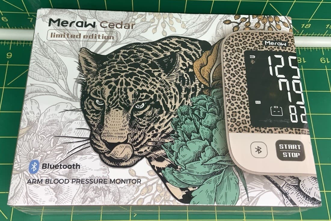 Meraw Blood Pressure Monitor Limited Edition Leopard Bluetooth App Upper Arm Cuf
