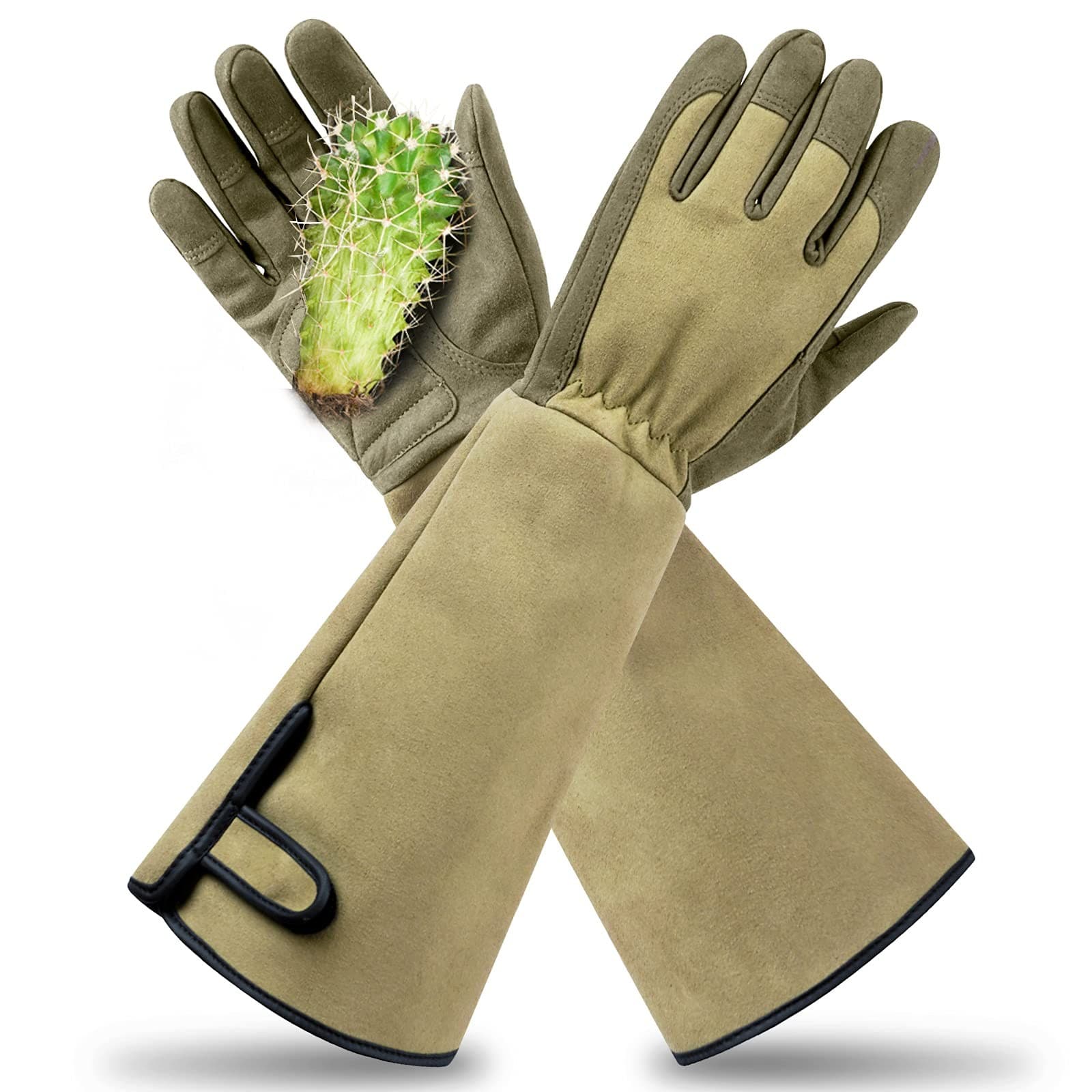 Yionaiyi Professional Rose Pruning Thorn Proof Gardening Gloves with Long For...