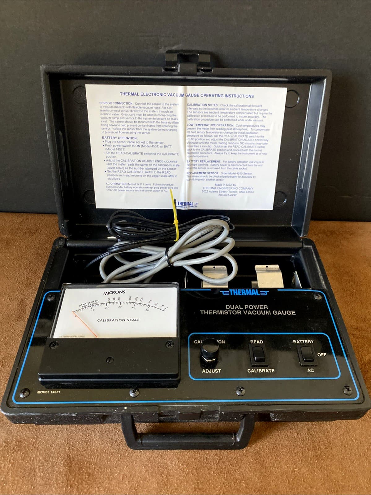 Imperial Thermal Dual Power Thermistor Analog Vacuum Gauge 14571
