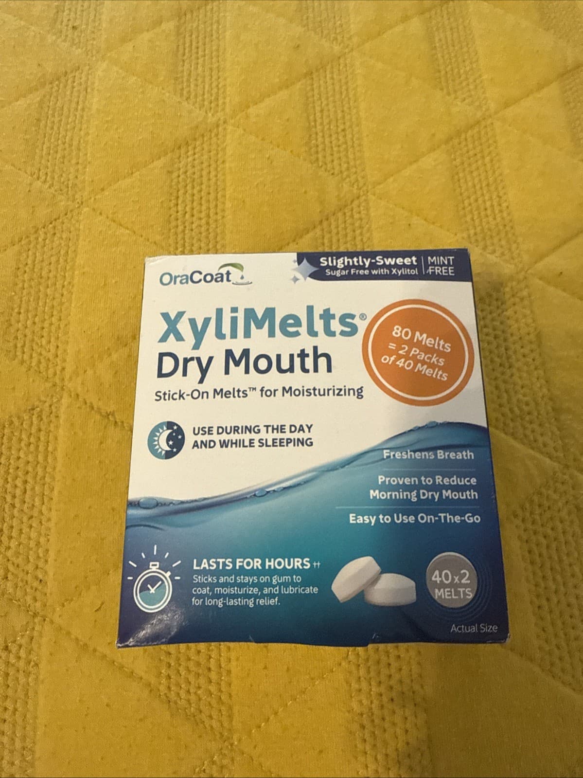 Xylimelts for Dry Mouth, Mint-free, 80-count Box Exp 02/28 -READ DESCRIPTION